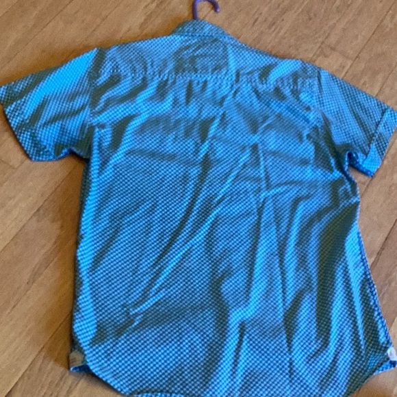 2/$20 Tranquility Mayhem cottonpoly blend young men’s turquoise print but… - Picture 9 of 12